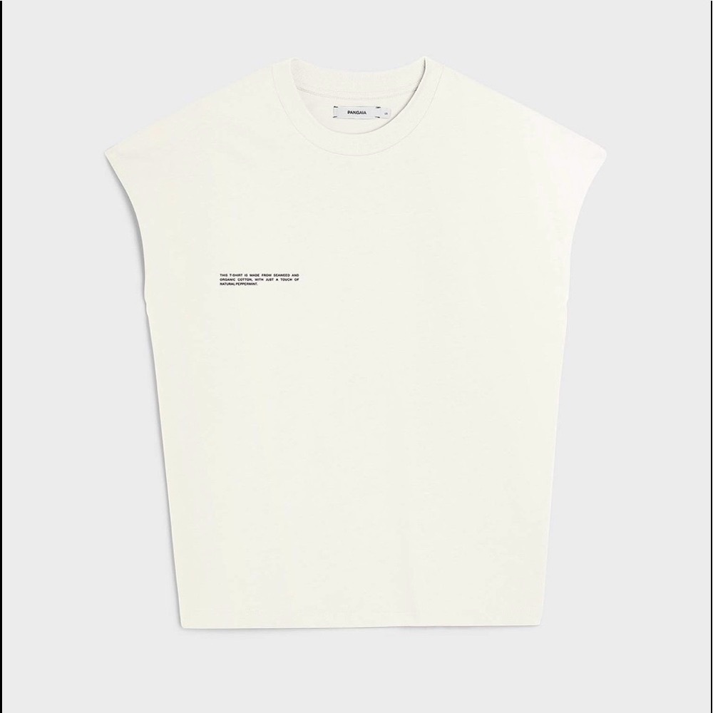 Pangaia Seaweed Cropped Shoulder Tee Off-White